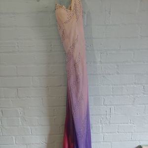 Purple reverse ombre formal dress